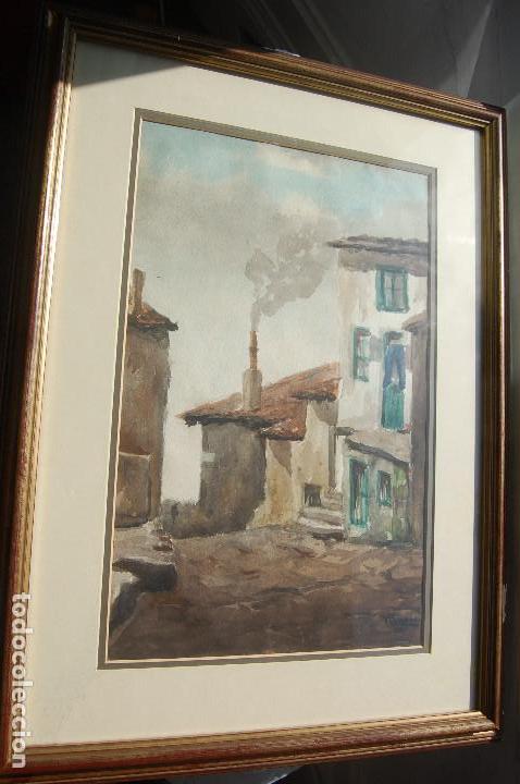 Kunst: Acurela de V. Cuadrado. 1954. Enmarcado. Peso total 4kg.