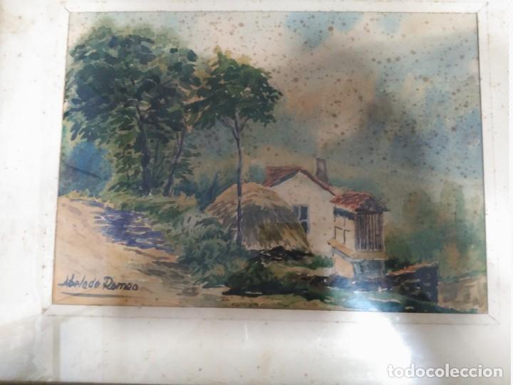 Art: Aboledo Romeo Ferrol antigua acuarela firmada y enmarcada