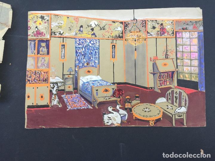 Arte: BOCETO DECORACION HABITACION INFANTIL  , CASA RAMAGA , MADRID ,1930