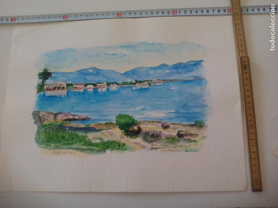 Art: Acuarela firmada por el pintor Br&auml;uer. Mor&eacute; Vermey, a&ntilde;os 70, watercolor paint, Aquarellfarbe