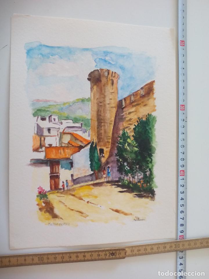 Art: Acuarela firmada por el pintor Br&auml;uer. Tossa de Mar, a&ntilde;os 70, watercolor paint, Aquarellfarbe
