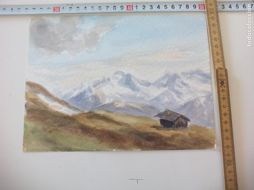 Art: Acuarela sin firmar, creo que de el pintor Br&auml;uer. 1965 watercolor paint,