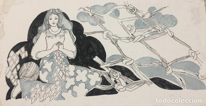 Arte: Boada, Pedro, ilustraci&oacute;n original 1972 - Foto 1