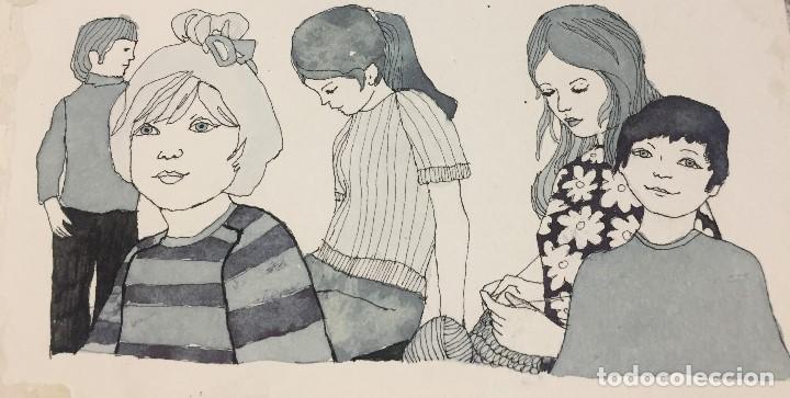 Arte: Boada, Pedro, ilustraci&oacute;n original 1972 - Foto 1