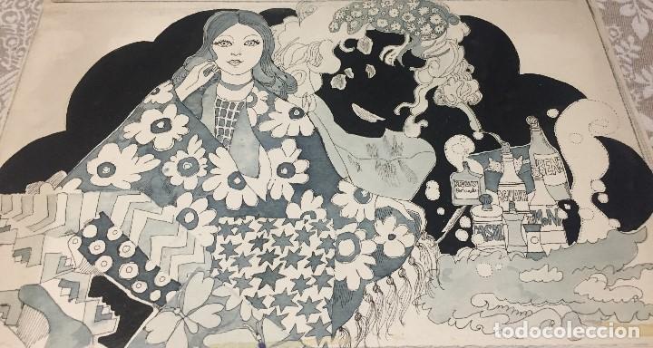 Arte: Boada, Pedro, ilustraci&oacute;n original 1972 - Foto 1