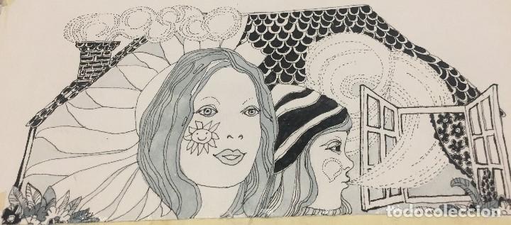 Arte: Boada, Pedro, ilustraci&oacute;n original 1972 - Foto 1