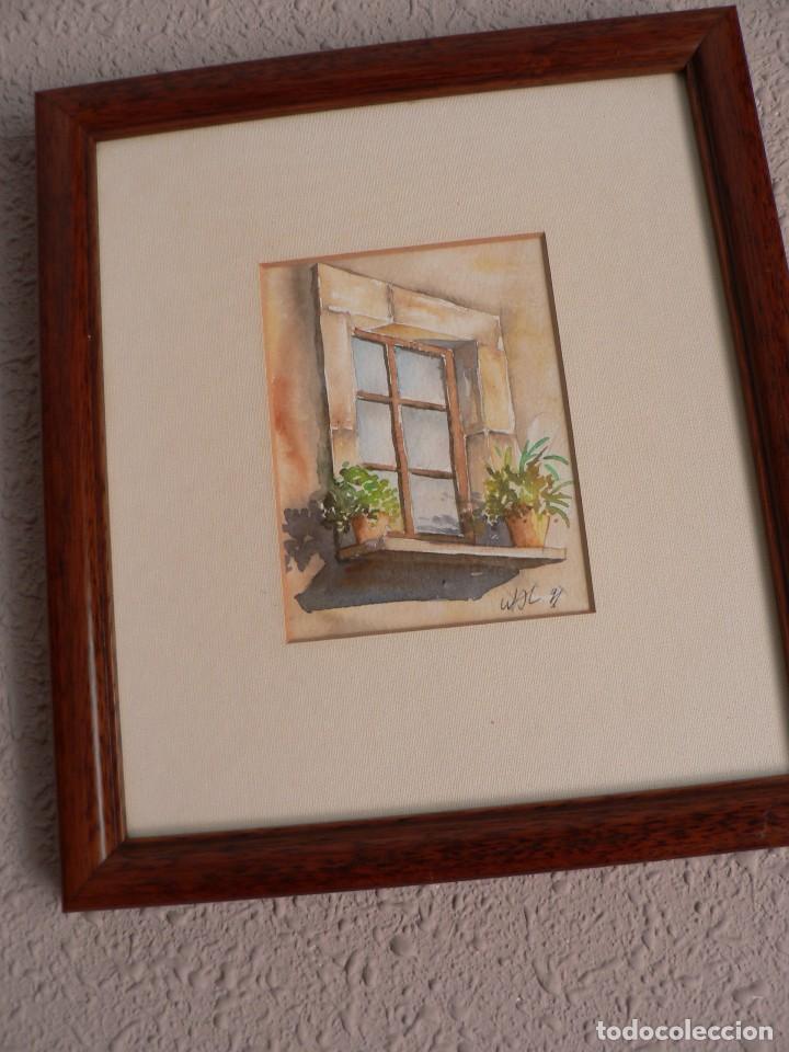 Art: VENTANA CON MACETAS- ACUARELA- AUTOR WAL81