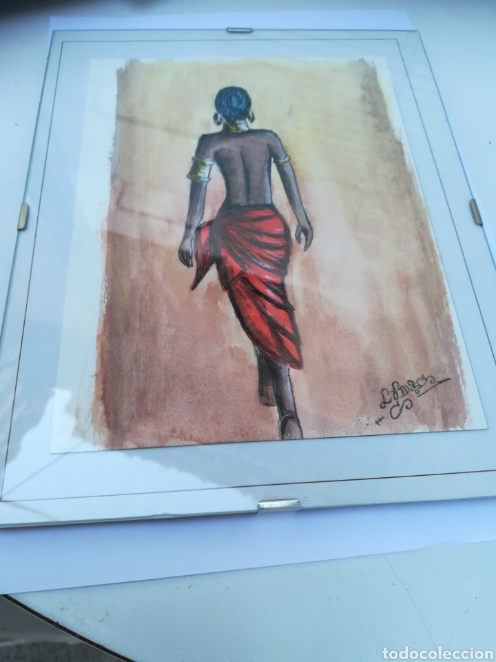 Arte: Acuarelas con motivos &eacute;tnicos. Enmarcados en cristal