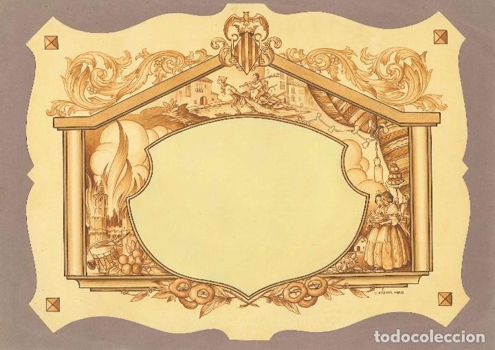 Arte: ILUSTRACI&Oacute;N FALLERA ORIGINAL PINTADA A MANO DE VICENTE BALLESTER MARCO