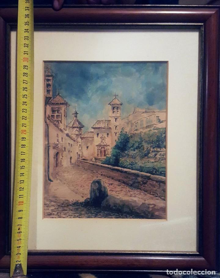 Arte: Acuarela enmarcada de la escuela andaluza