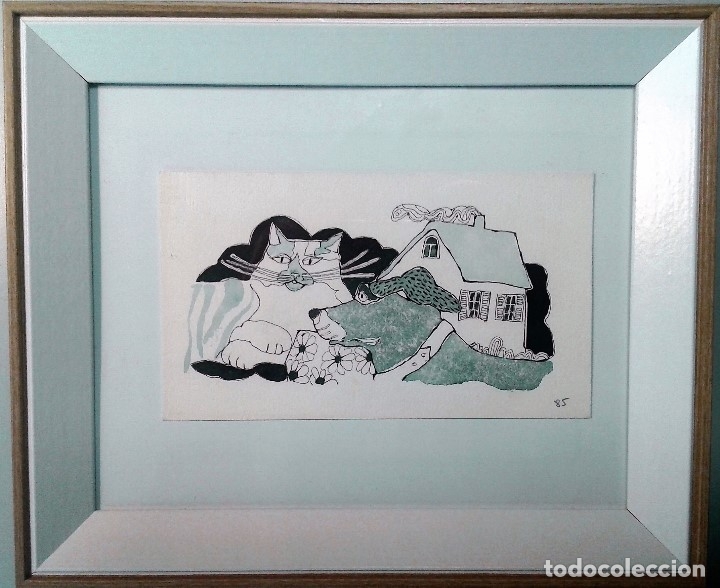 Arte: Boada, Pedro, ilustraci&oacute;n original 1972 - Foto 1