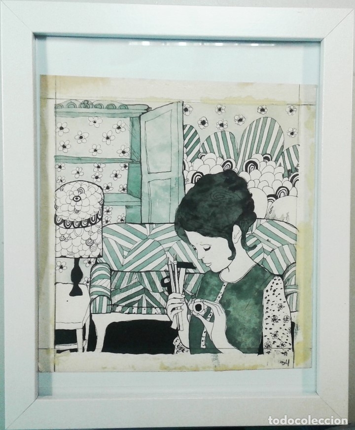 Arte: Boada, Pedro, ilustraci&oacute;n original 1972 - Foto 1