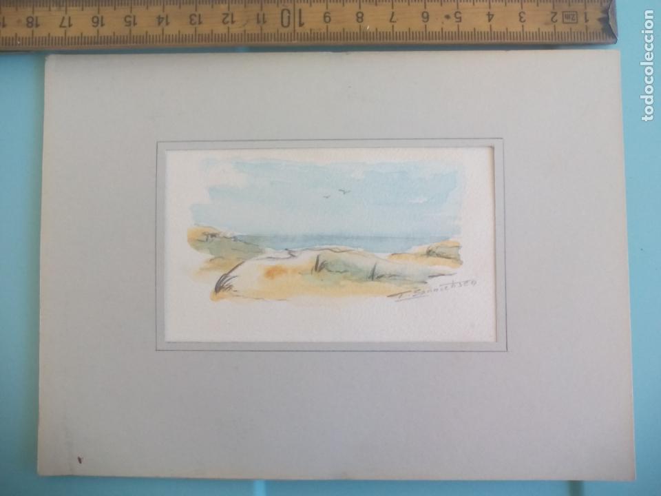 Kunst: PEQUE&Ntilde;A ACUARELA, PAISAJE MARINO, FIRMADA T. SONNIA TISED ?