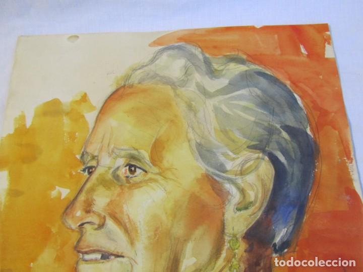 Arte: Acuarela original se&ntilde;ora de luto 31 x 24 cm - Foto 4