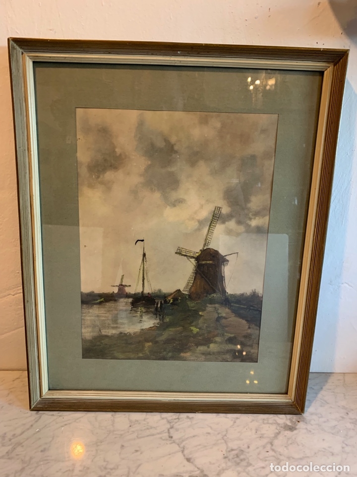 Arte: -ACUARELA ENMARCADA CON CRISTAL - Foto 1