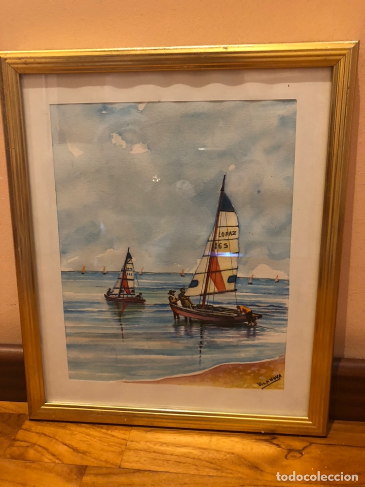 Arte: 2 acuarelas marinas con firma - Foto 3