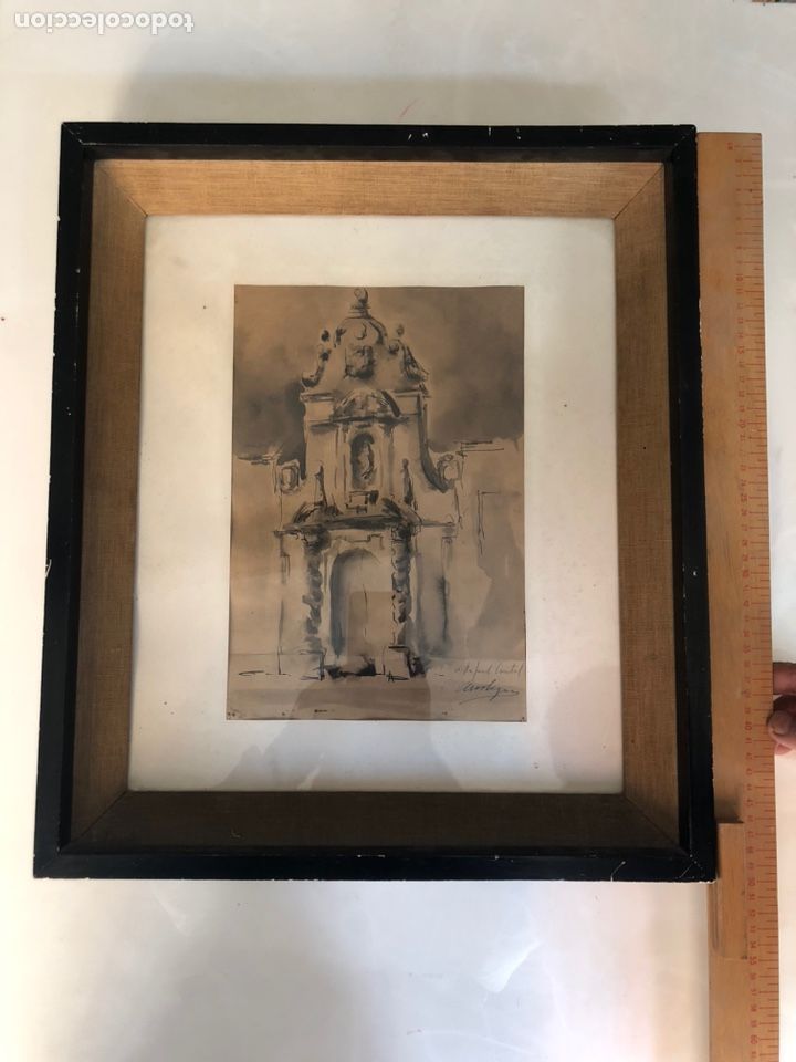 Arte: RAFAEL CONTEL COMENGE-ACUARELA Y BOCETO ORIGINAL. - Foto 5