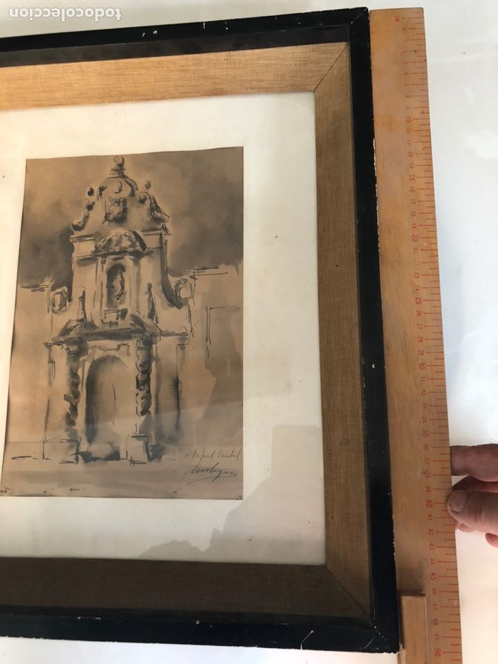 Arte: RAFAEL CONTEL COMENGE-ACUARELA Y BOCETO ORIGINAL. - Foto 2