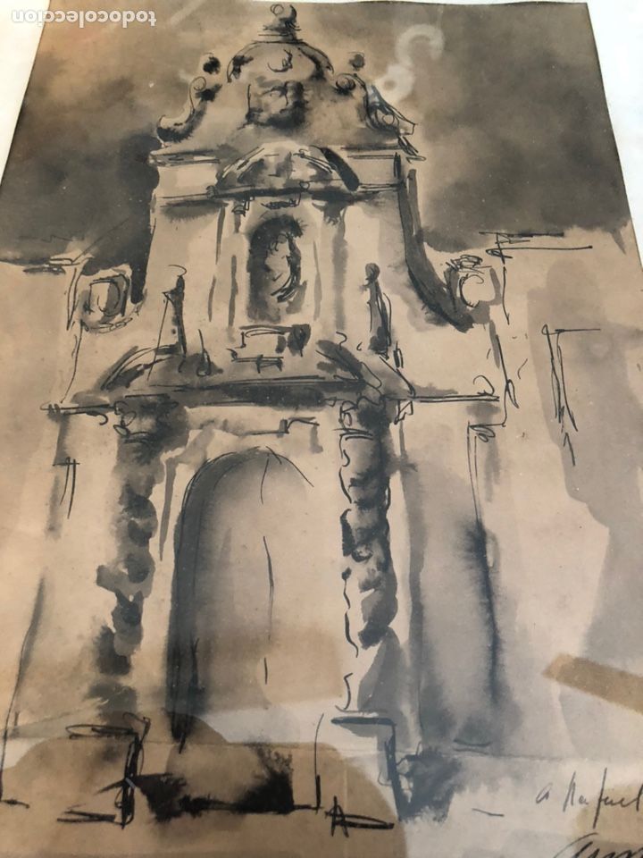 Arte: RAFAEL CONTEL COMENGE-ACUARELA Y BOCETO ORIGINAL. - Foto 4