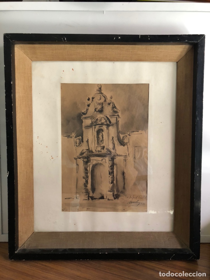 Arte: RAFAEL CONTEL COMENGE-ACUARELA Y BOCETO ORIGINAL. - Foto 1