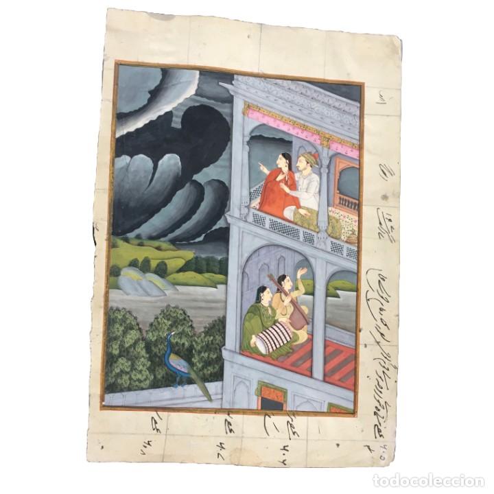 PINTURA MOGOL EN PAPEL (Arte - Acuarelas - Antiguas hasta el siglo XVIII)
