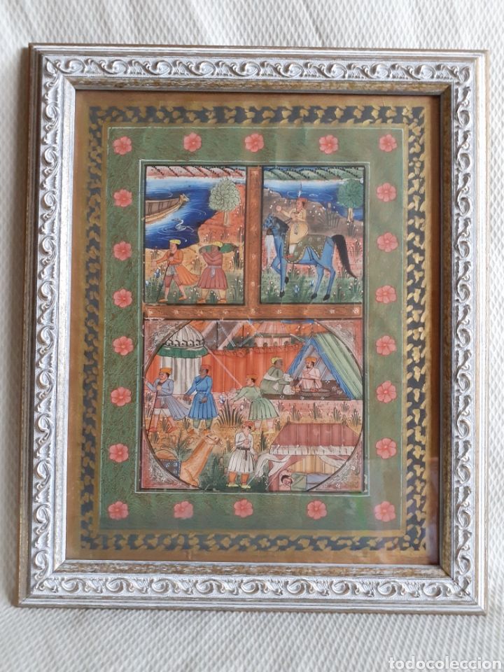 Arte: Cuadro motivos &aacute;rabes pintado a mano en t&eacute;cnica acuarelas espesas