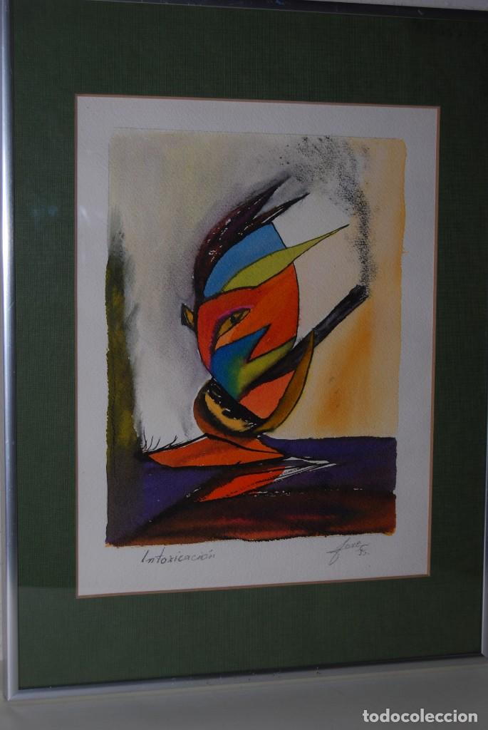 Arte: ACUARELA SOBRE PAPEL - JES&Uacute;S GUTIERREZ - INTOXICACI&Oacute;N - GRUPO CEBRA - BRUSELAS - A&Ntilde;OS 80