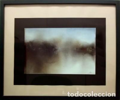 Arte: PAISAJE REALIZADO EN ACUARELA Y MIXTA EN MARCO DE MADERA CON PASPARTU Y CRISTAL. FIRMADO- CUADRO-088