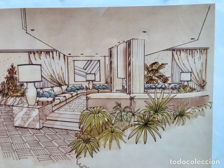 Arte: MAISON JANSEN BOCETO PROYECTO DE DECORACION , - Foto 3