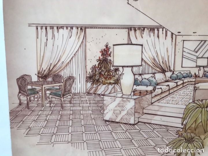 Arte: MAISON JANSEN BOCETO PROYECTO DE DECORACION , - Foto 4