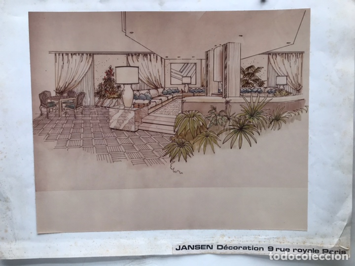 Arte: MAISON JANSEN BOCETO PROYECTO DE DECORACION , - Foto 2