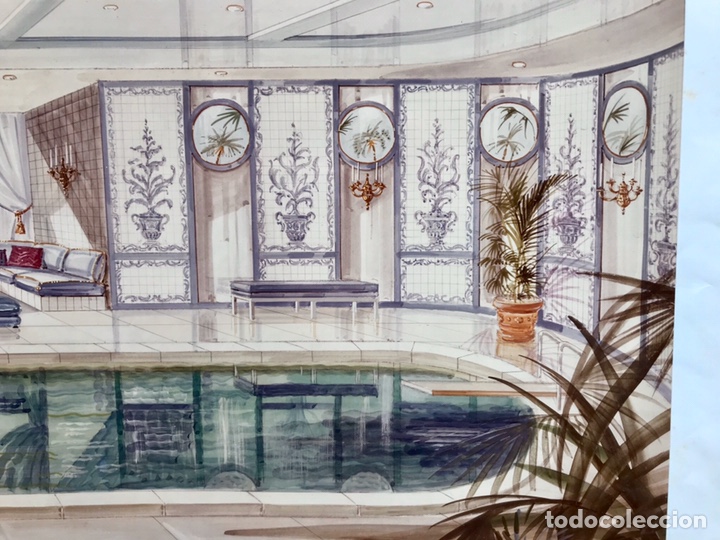 Arte: MAISON JANSEN BOCETO PROYECTO DE DECORACION - Foto 2