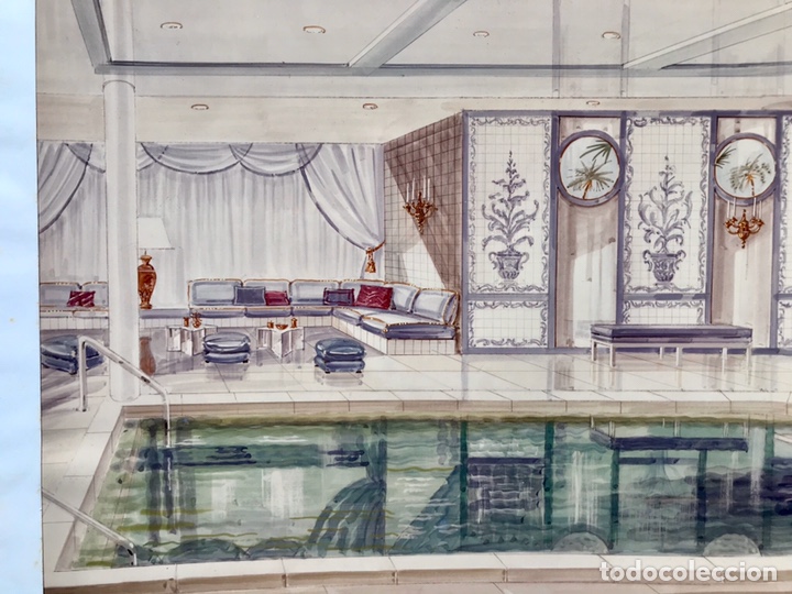 Arte: MAISON JANSEN BOCETO PROYECTO DE DECORACION - Foto 3