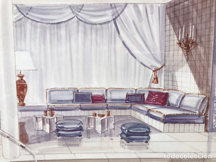 Arte: MAISON JANSEN BOCETO PROYECTO DE DECORACION - Foto 5