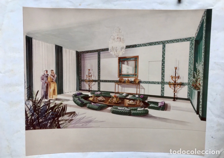 Arte: MAISON JANSEN BOCETO PROYECTO DE DECORACION - Foto 1