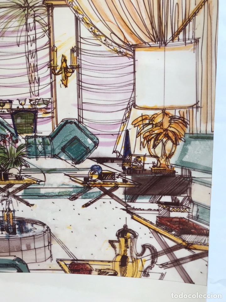 Arte: MAISON JANSEN BOCETO PROYECTO DE DECORACION , - Foto 3