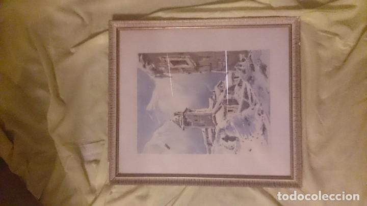 Arte: Acuarela pueblo nevado f PEDRO SANCHO FaUSTE 45x35 ctms aprox