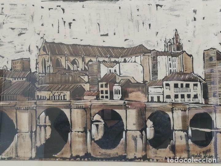 Arte: Iglesia y puente.Leopoldo Suarez. - Foto 1