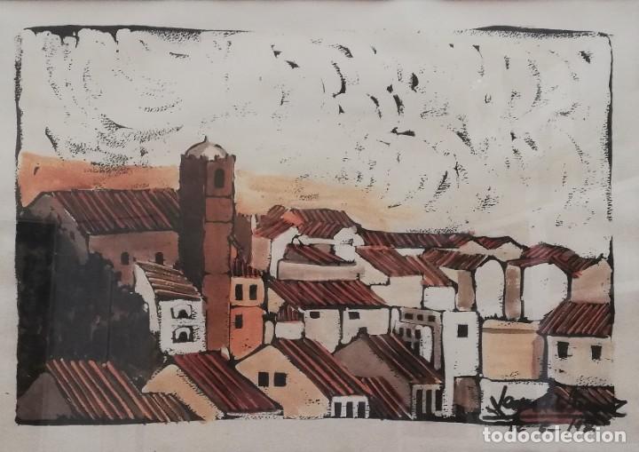 Arte: Pueblo y torre.Leopoldo Suarez. - Foto 1