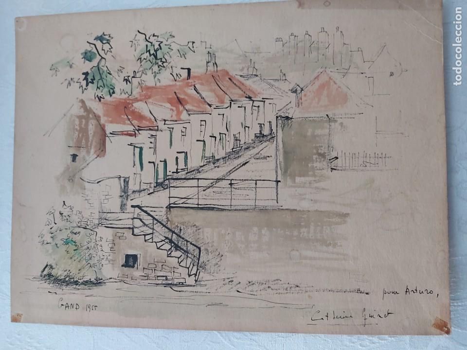 Arte: ACUARELA CATHERINE QUINET GAND 1955