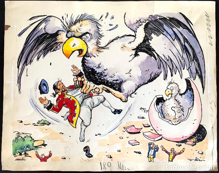 Arte: E. Mart&iacute;n. Ilustraci&oacute;n para Aventuras del Baron de Munchhausen. Ediciones Marte 1967