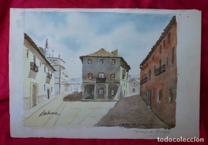 Arte: Acuarela Lahoz - Burgo de Osma - Soria 35x24cm