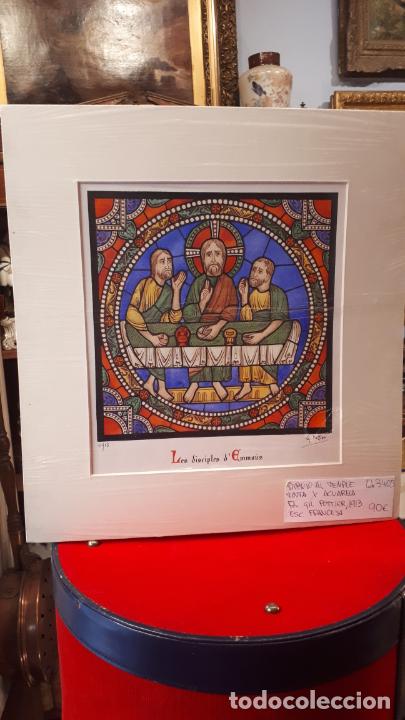 Arte: LOS DISCIPULOS DE EMAUS, ACUARELA. - Foto 4