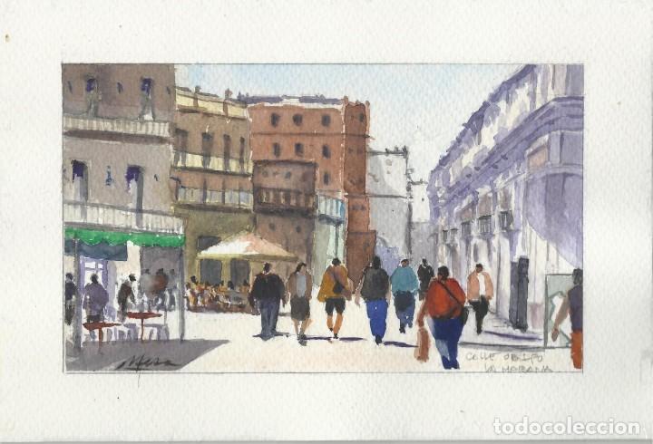 Arte: acuarela calle obispo la habana,cuba firmada