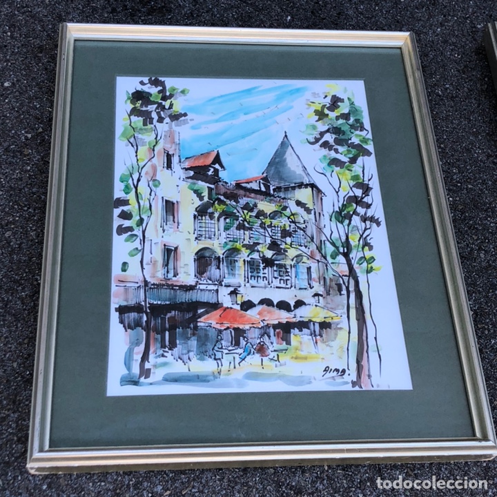 Kunst: PAISAJE REALIZADO EN ACUARELA Y T&Eacute;CNICA MIXTA EN MARCO DE MADERA CON PASPARTU Y CRISTAL. FIRMADO.