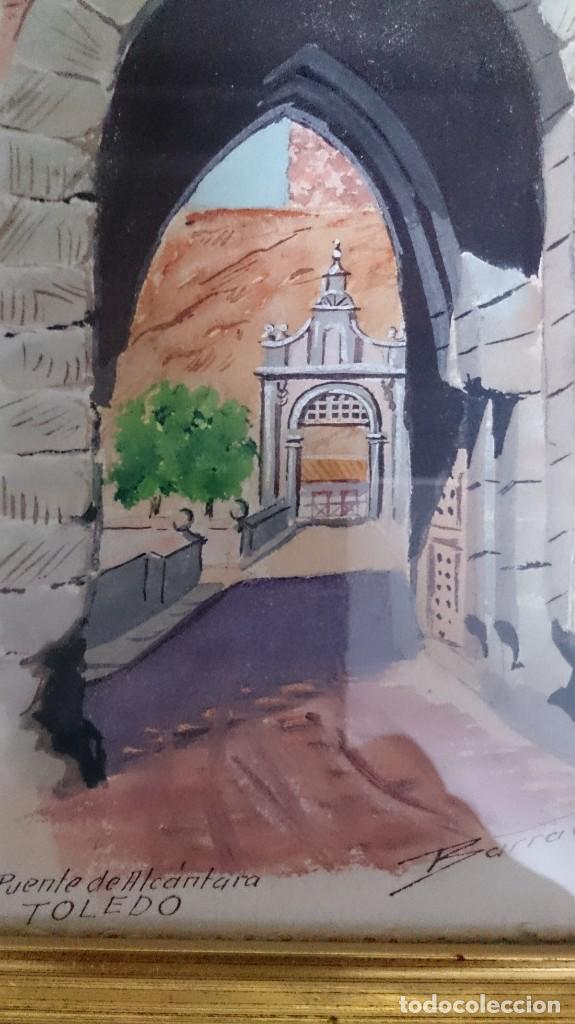 Arte: ACUARELA DEL PUENTE DE ALCANTARA ( TOLEDO. ) F BARRACHINA