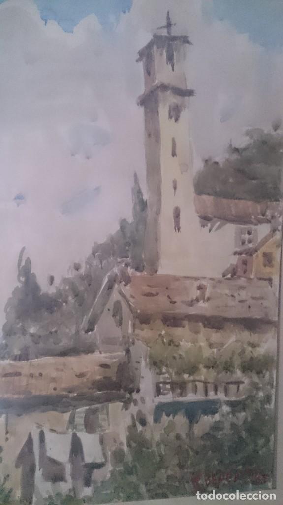 Arte: PRECIOSA ACUARELA F. BENEDICTO ENMARCADA 50 X30 CTMS