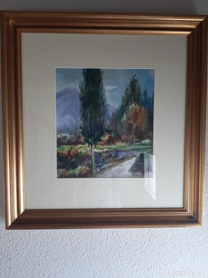 Arte: Pintura acuarela Francisco del Val pintor valenciano a&ntilde;os 50