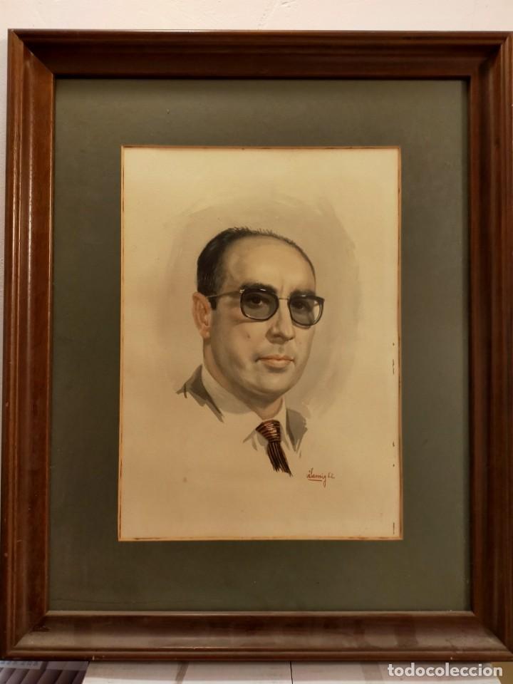 Arte: RETRATO DE CABALLERO, ACUARELA SOBRE PAPEL, FIRMADO VILARROIG