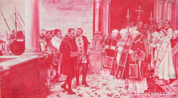 Arte: ANONIMO DE MEDIADOS DEL SIGLO XX. TECNICA MIXTA. ESCENA HISTORICA